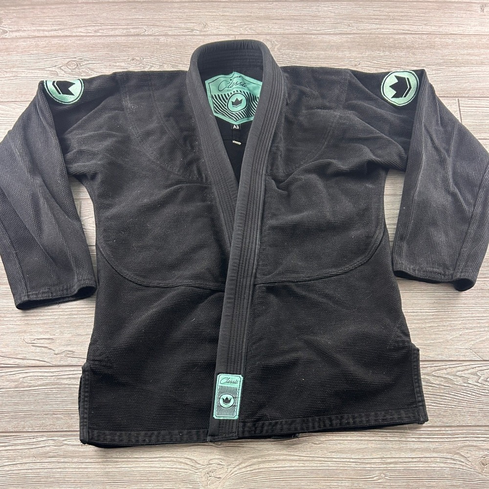 Kingz Classic BJJ Gi Top Black Mint Green Brazilian Jiu Jitsu Kimono A3 100% Cot